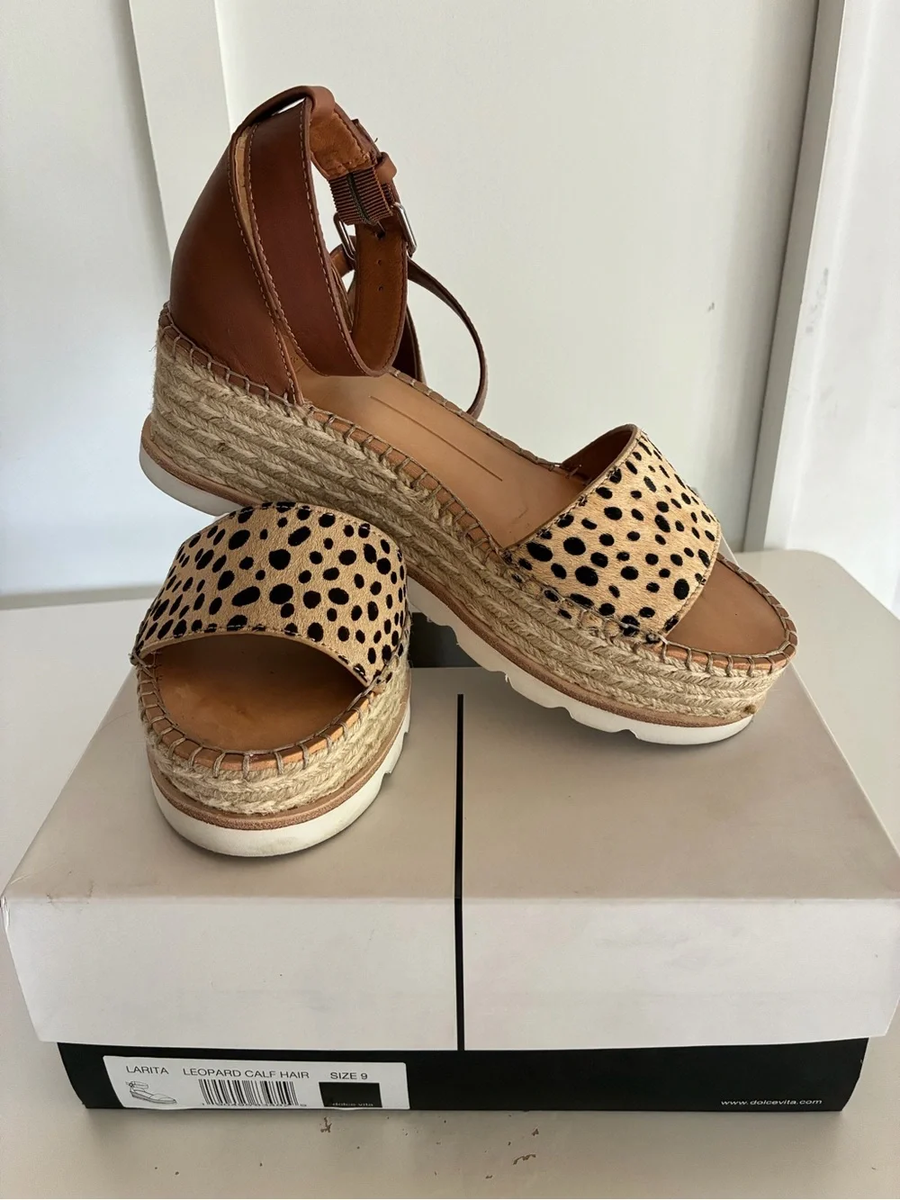 Dolce Vida Leopard Print Espadrille Platform Sandal - Brown